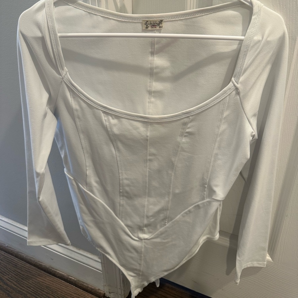Free people white bodysuit.